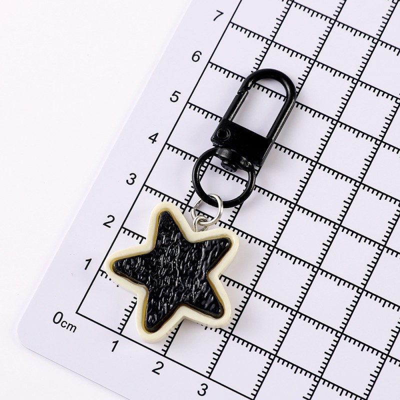 Y2K Keychain Factory - Black White Star Design Pendant