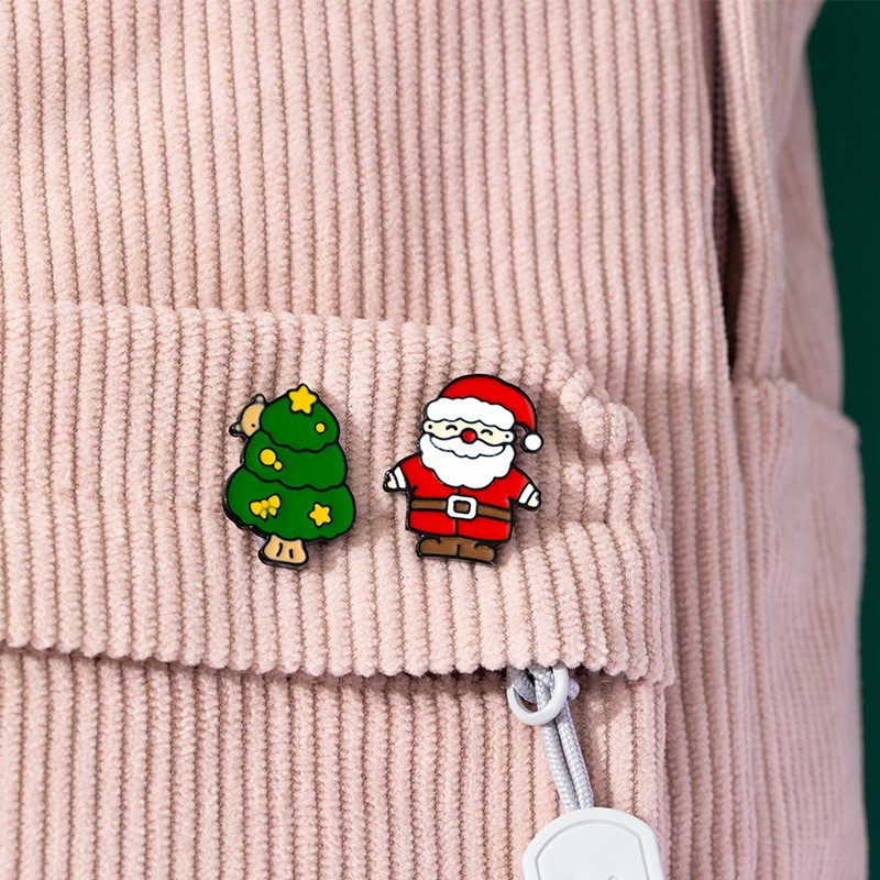 Christmas Brooch Manufacturer - Elk Santa Claus Badge