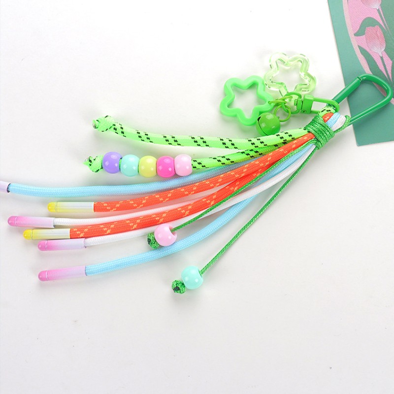 Bead Keychain Manufacturer - Woven Rope Star Pendant Lanyard