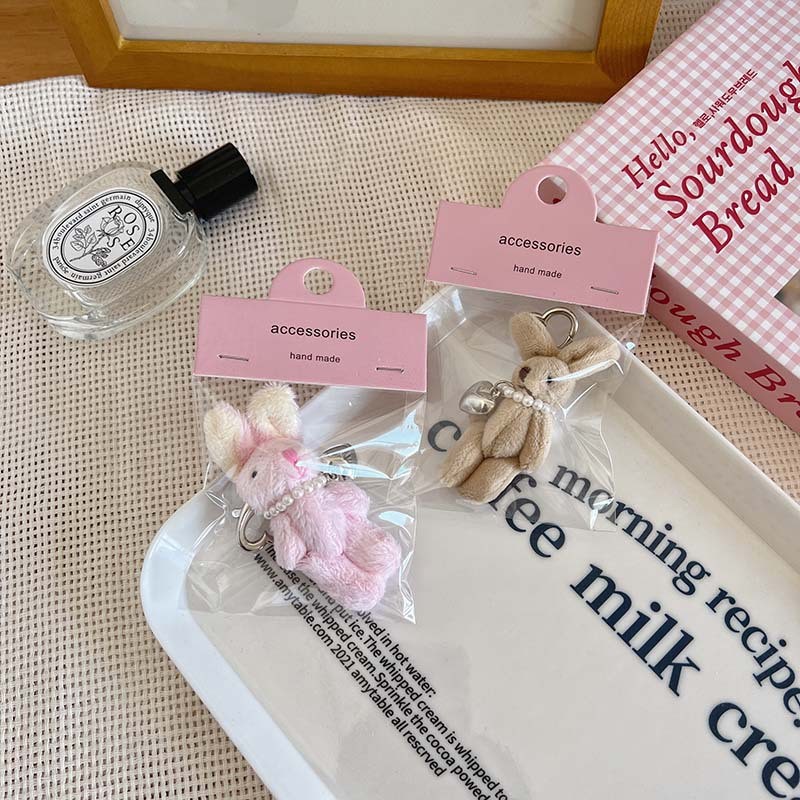 Bunny Keychain Factory - Fluffy Rabbit Pearl Keychain