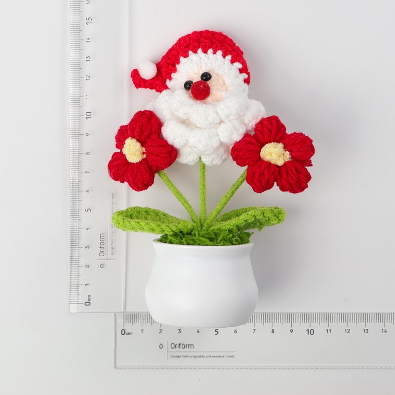 Crochet Ornament Manufacturer - Wool Flower Pot Car Decor