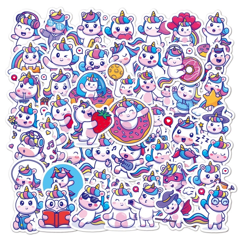 Unicorn Sticker Manufacturer - 50 Pieces Cartoon Decals