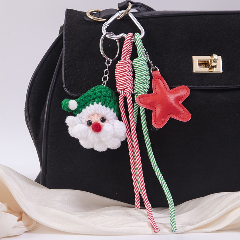 Christmas Keychain Factory - Crochet Santa Claus Toy Keychain