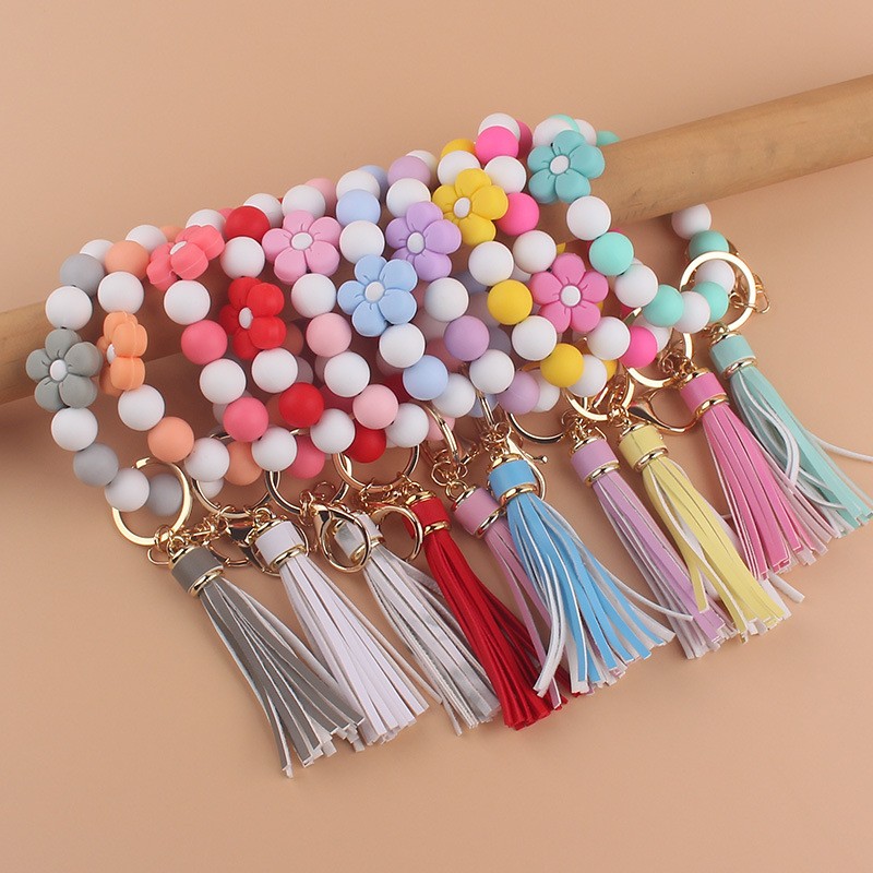 Flower Bracelet Manufacturer - Silicone Bead Keychain Band