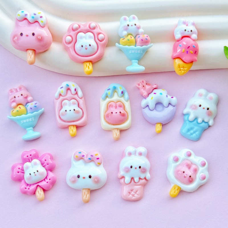 Mini Charm Manufacturer - Bunny Ice Cream Resin Craft