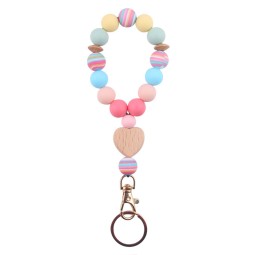 Lucky Keychain Manufacturer - Silicone Beechwood Heart Band