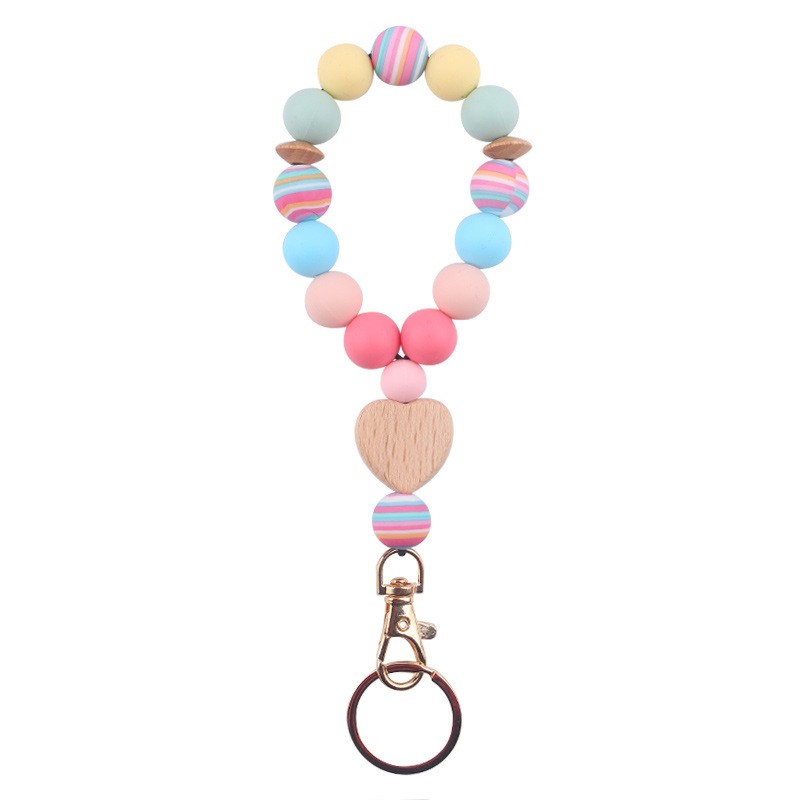 Lucky Keychain Manufacturer - Silicone Beechwood Heart Band