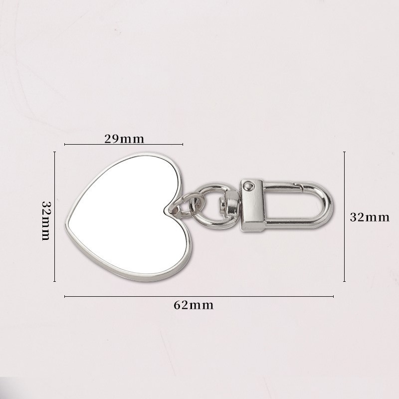 Round Keychain Manufacturer - Sublimation Heart Metal Chain