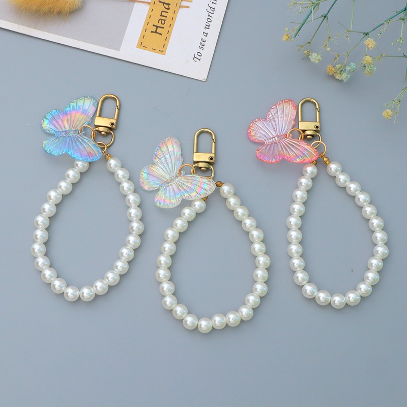 Butterfly Keychain Manufacturer - Acrylic Phone Pearl Chain