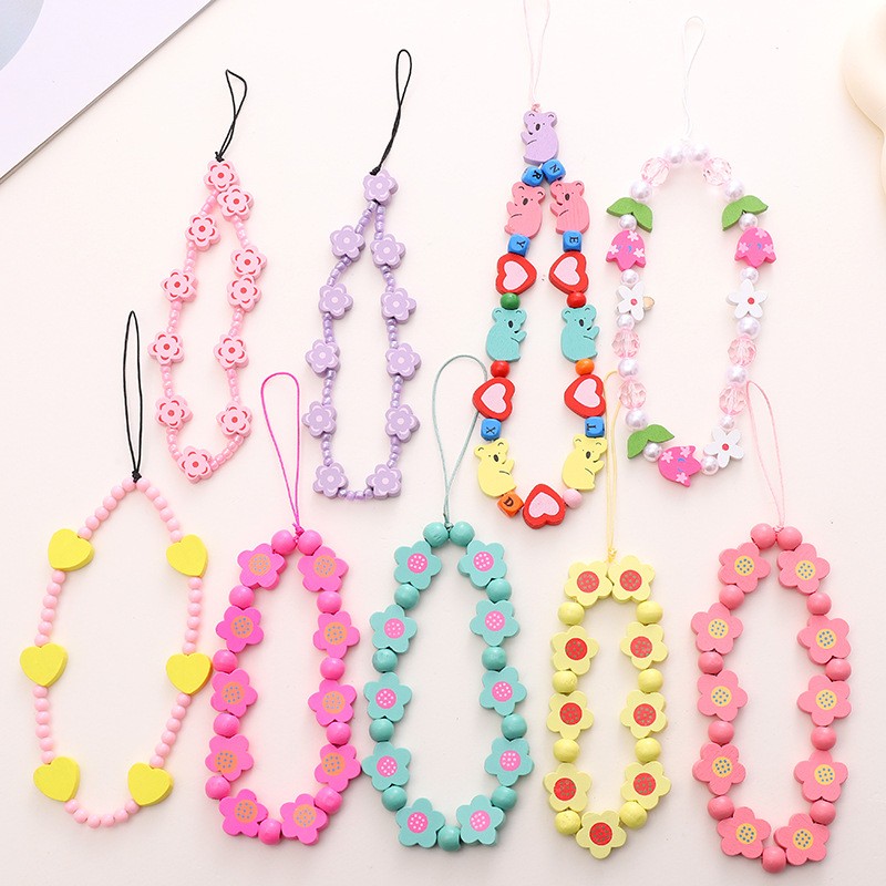 Wooden Chain Factory - Flower Bead Phone Case Strap
