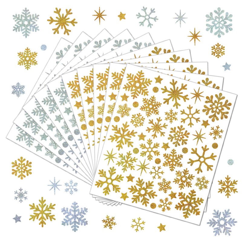 Snowflake Sticker Factory - Golden Christmas Self-adhesive