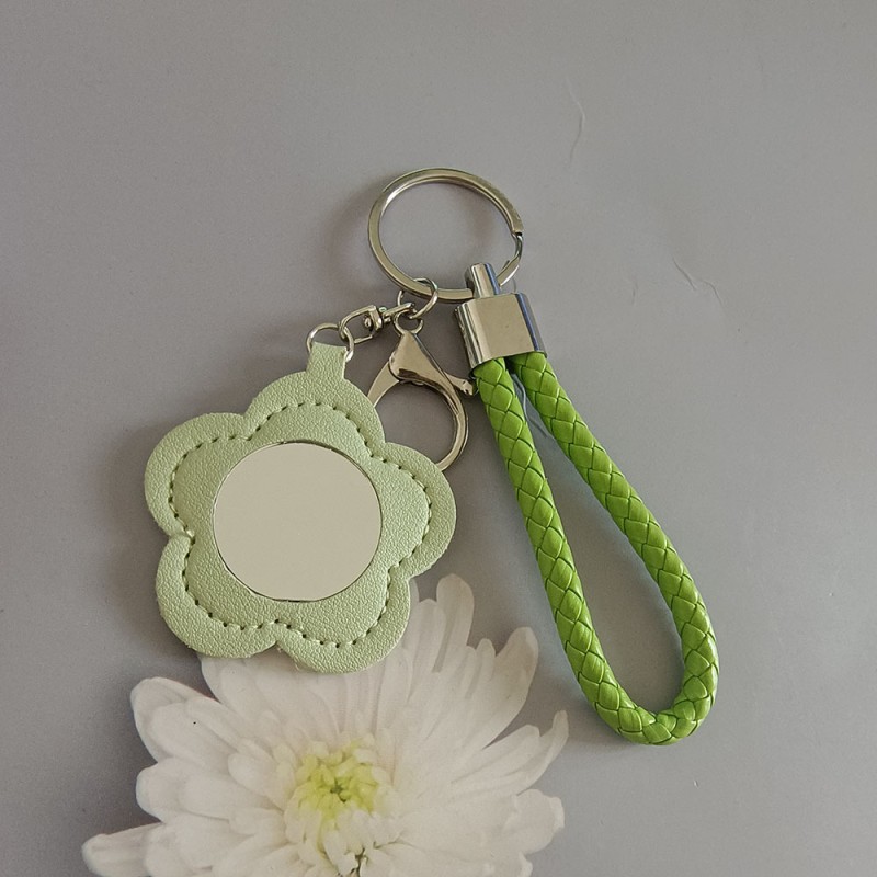 Mirror Keychain Factory - PU Flower Shape Cosmetic Mirror