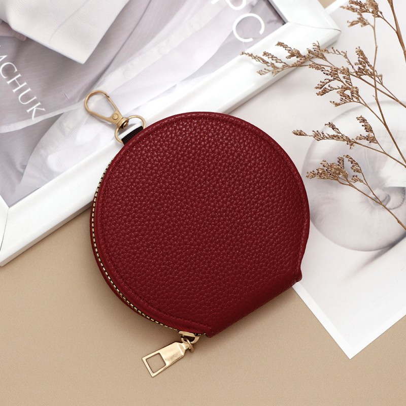 PU Wallet Manufacturer - Leather Zipper Coin Purse Keychain