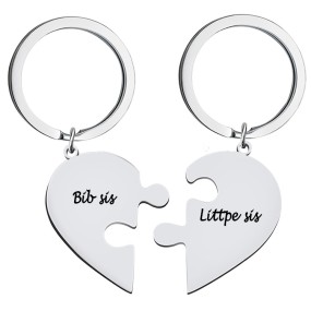 Heart Keychain Factory - Puzzle Couple Keychain Pendant