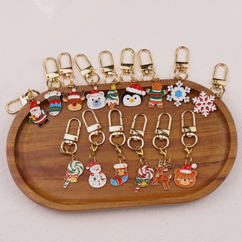 Christmas Keychain Factory - Metal Santa Snowman Pendant