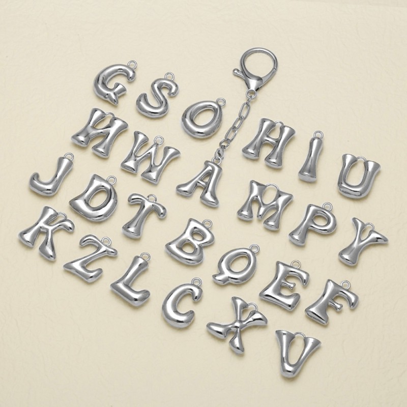 Initial Keychain Factory - A-Z Letter Bag Charm Pendant