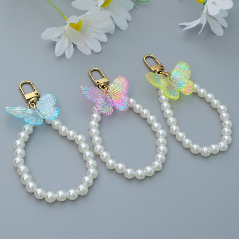 Butterfly Keychain Manufacturer - Acrylic Phone Pearl Chain
