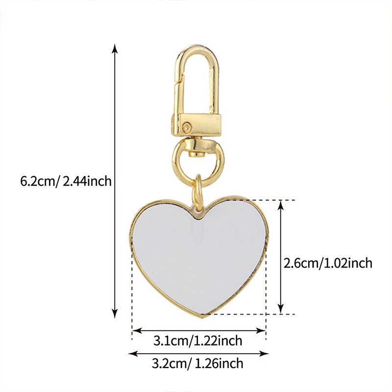 Round Keychain Manufacturer - Sublimation Heart Metal Chain