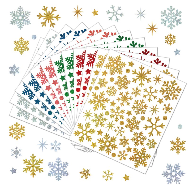 Snowflake Sticker Factory - Golden Christmas Self-adhesive