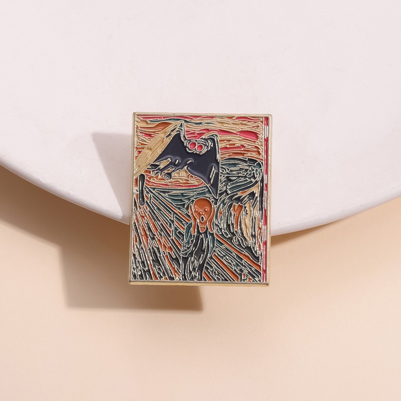 Art Brooch Manufacturer - Oil Painting Geometry Badge