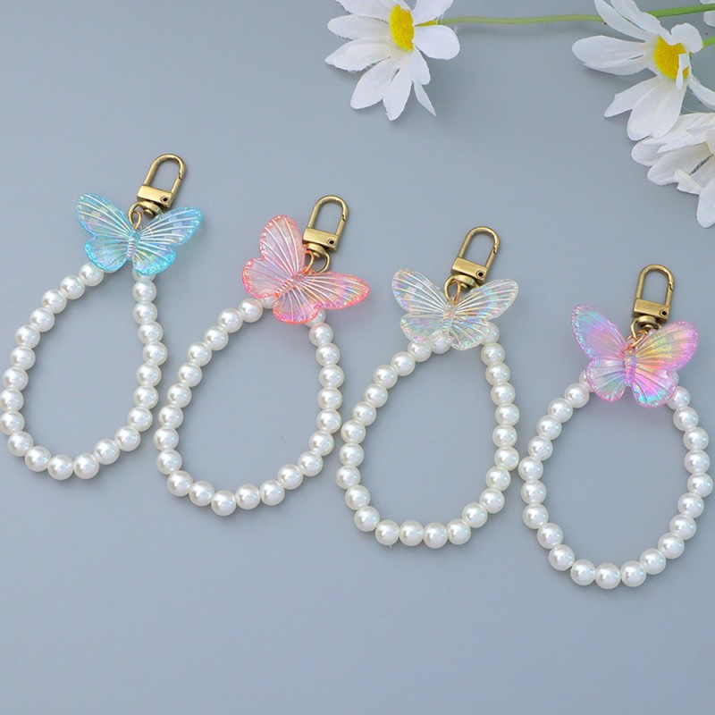 Butterfly Keychain Manufacturer - Acrylic Phone Pearl Chain