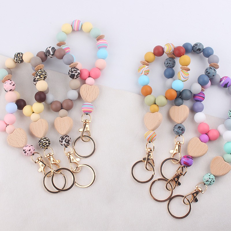 Lucky Keychain Manufacturer - Silicone Beechwood Heart Band