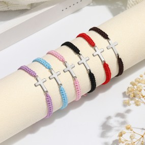 Cross Bracelet Factory - Stainless Steel Woven Rope