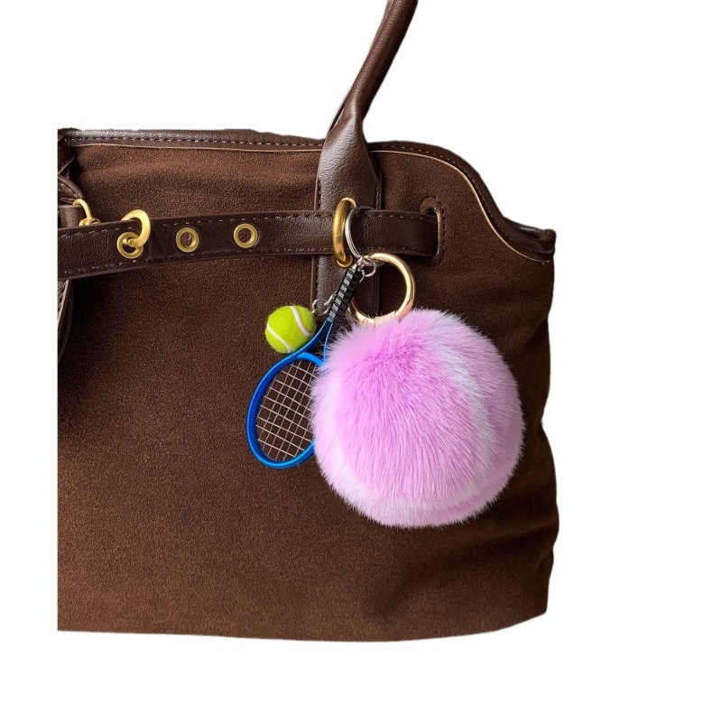 Tennis Keychain Factory - Fluffy Ball Sports Backpack Charm