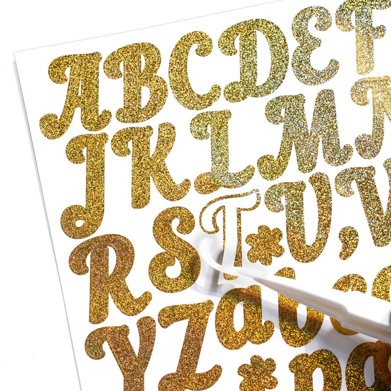 Gold Sticker Manufacturer - Sand Letter Number DIY Stickers