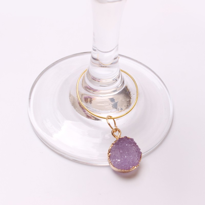 Crystal Ring Factory - Stone Wine Glass Charm Marker