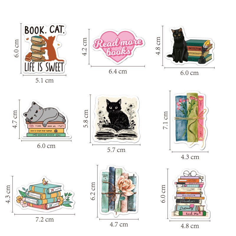 Reading Sticker Manufacturer - 50 Pieces Waterproof Decals