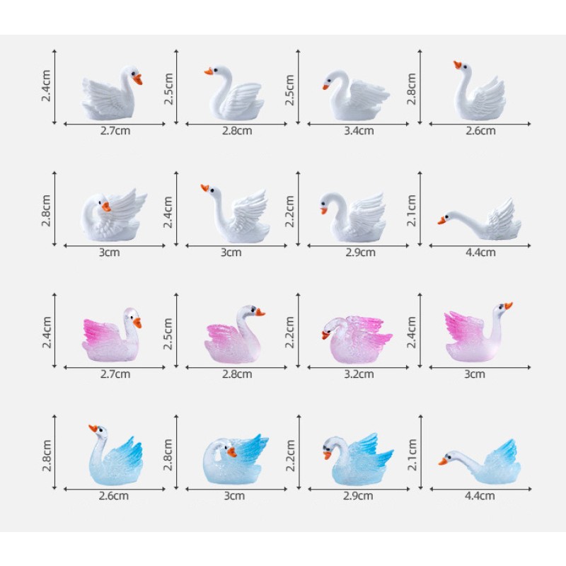 Swan Figurines Factory - OEM Custom White Resin Swans