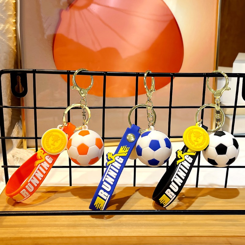 Football Pendant Supplier - OEM Custom 3D PVC Keychain