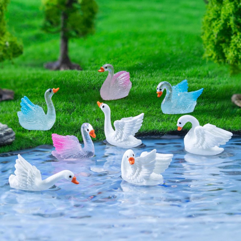 Swan Figurines Factory - OEM Custom White Resin Swans