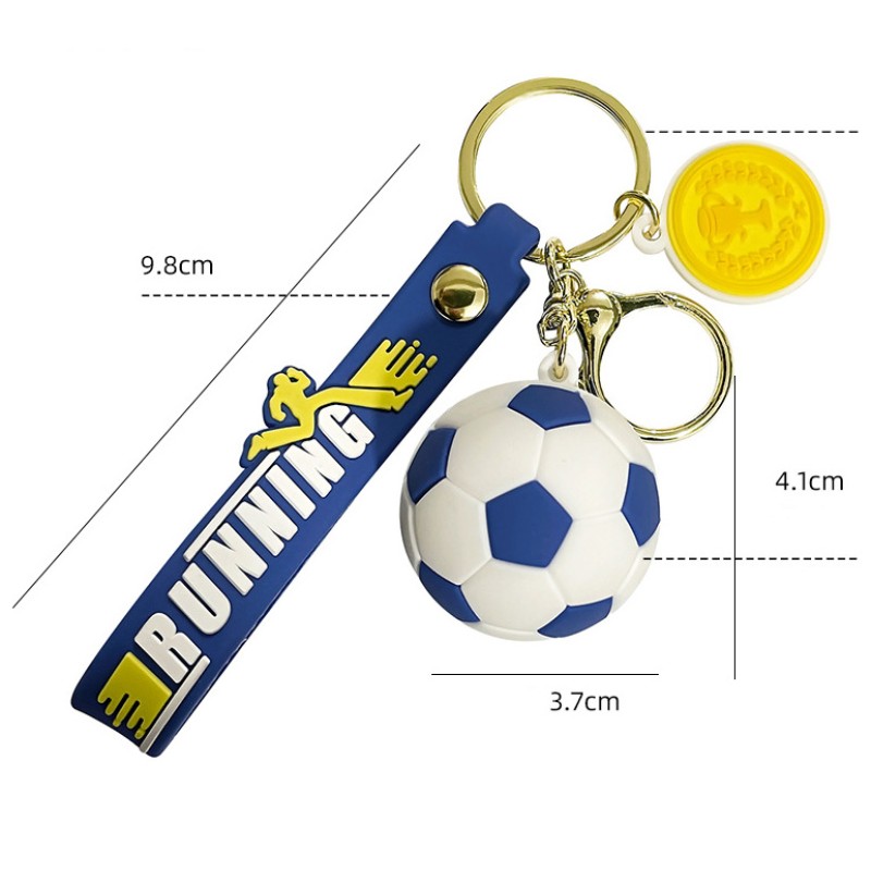 Football Pendant Supplier - OEM Custom 3D PVC Keychain