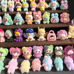 Resin Toy Manufacturer - Bulk Flocking Animal Bead Keychain
