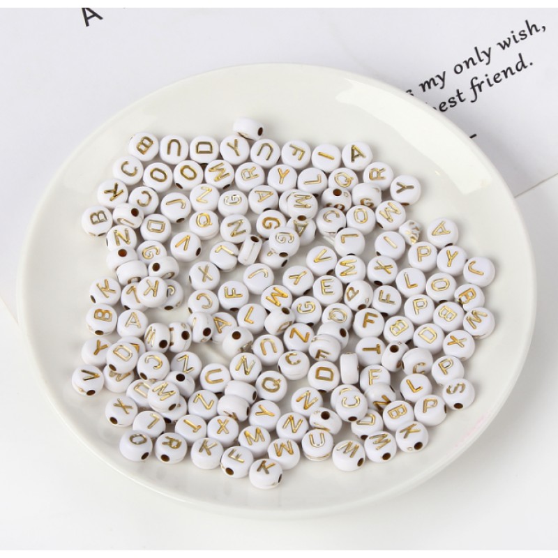 Plastic Beads Factory - 4x7mm A-Z Alphabet Jewelry Beads