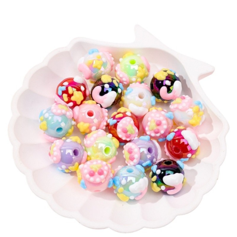 Hand-painted Beads Manufacturer - Acrylic Loose Beads for Jewelry