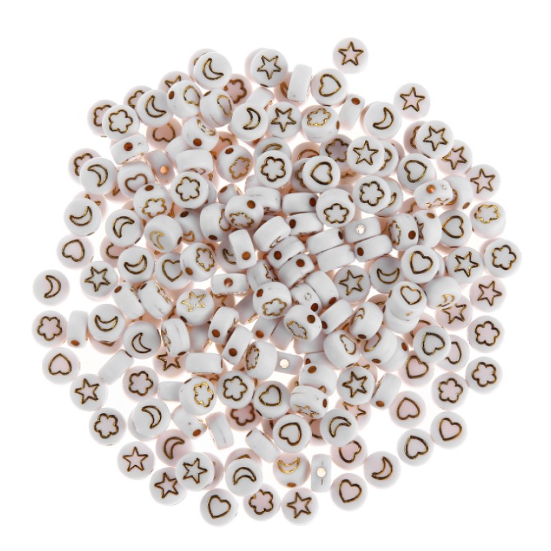 Acrylic Beads Manufacturer - 100pcs Flat Round Cube Beads