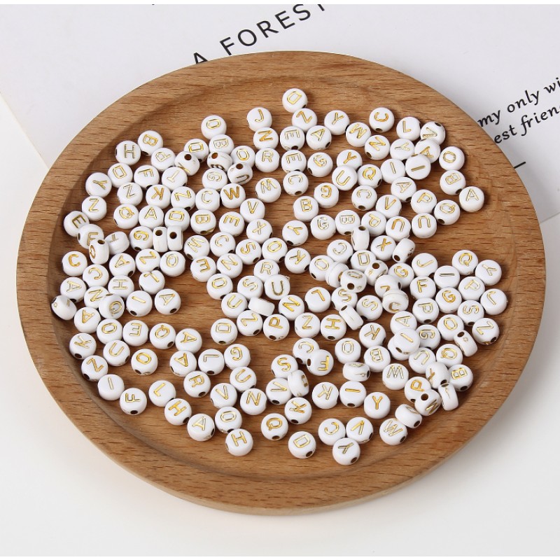 Plastic Beads Factory - 4x7mm A-Z Alphabet Jewelry Beads