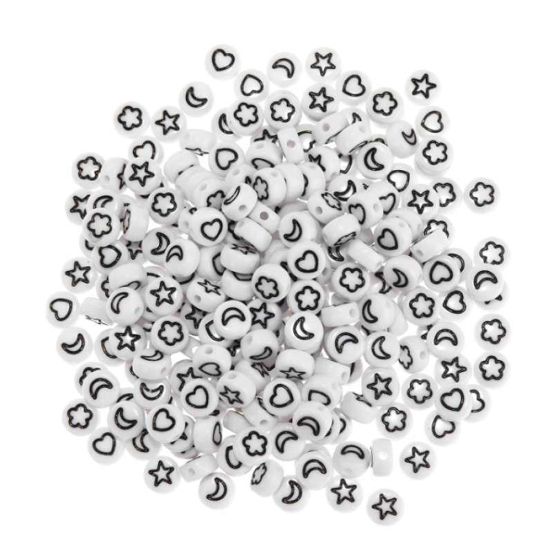 Acrylic Beads Manufacturer - 100pcs Flat Round Cube Beads