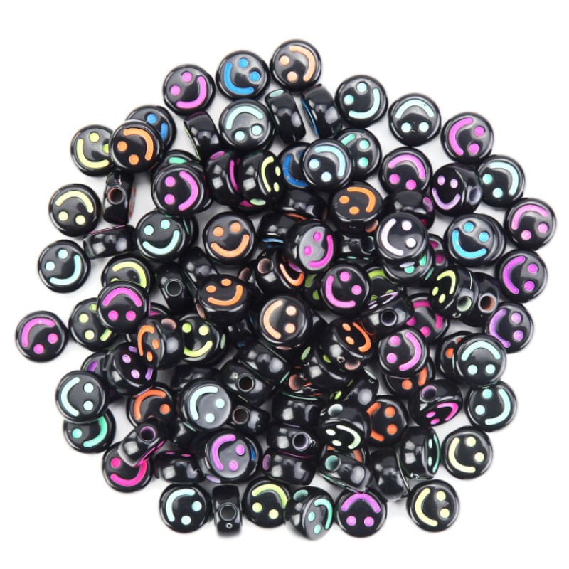 Smile Face Beads Factory - 10mm Acrylic Crackle Spacer Beads