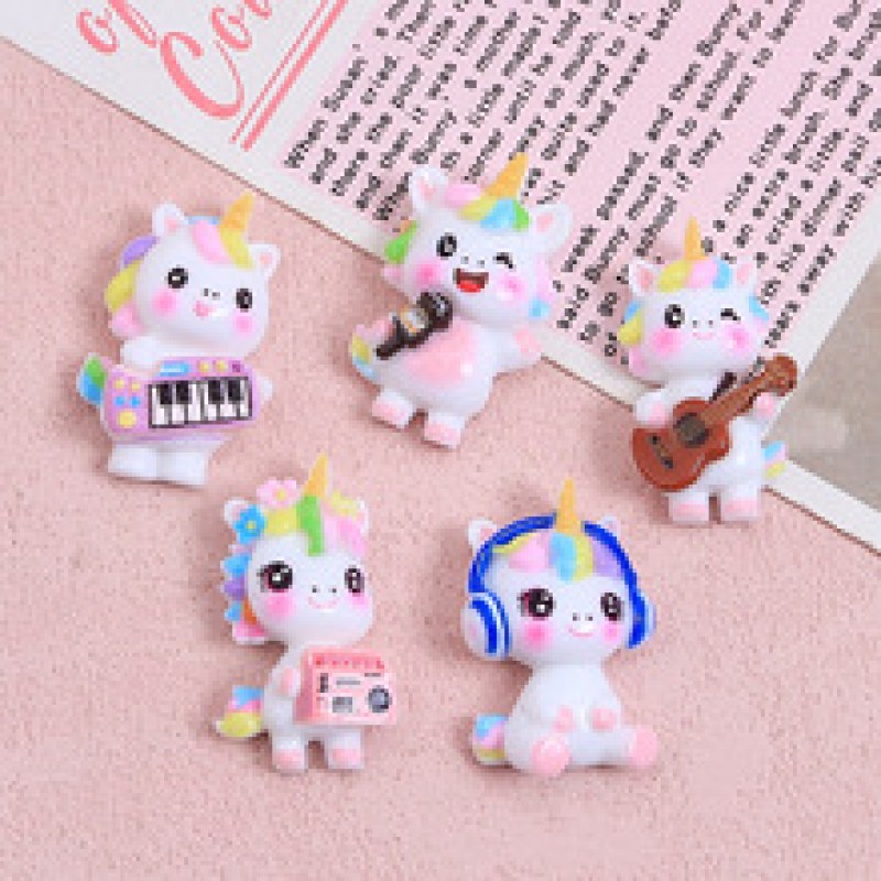 Unicorn Charms Factory - Music Kawaii Cartoon Resin Dolls