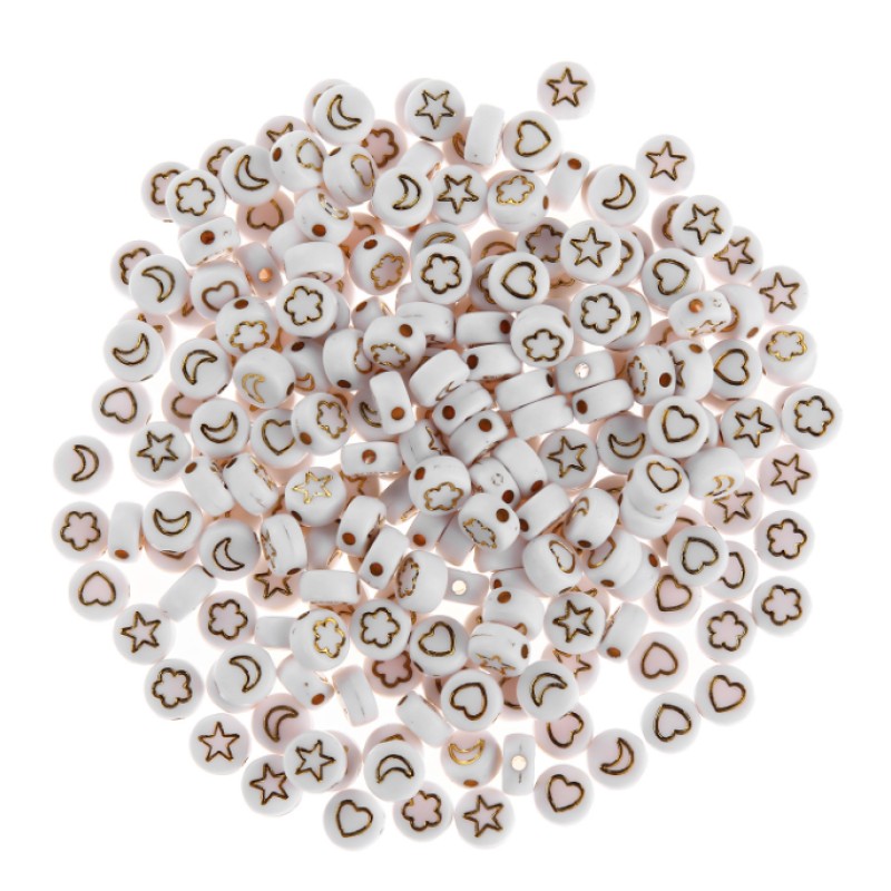 Acrylic Beads Manufacturer - 100pcs Flat Round Cube Beads