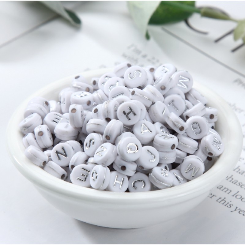 Plastic Beads Factory - 4x7mm A-Z Alphabet Jewelry Beads