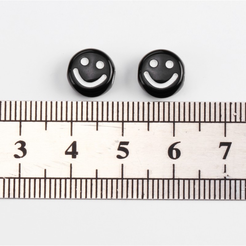 Smile Face Beads Factory - 10mm Acrylic Crackle Spacer Beads