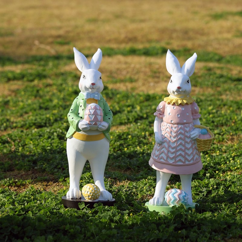 Easter Decoration Manufacturer - Custom Bunny Couple Garden Statue