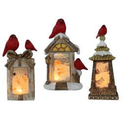 Christmas Light Manufacturer - Polyresin Cardinal Lamp Gift