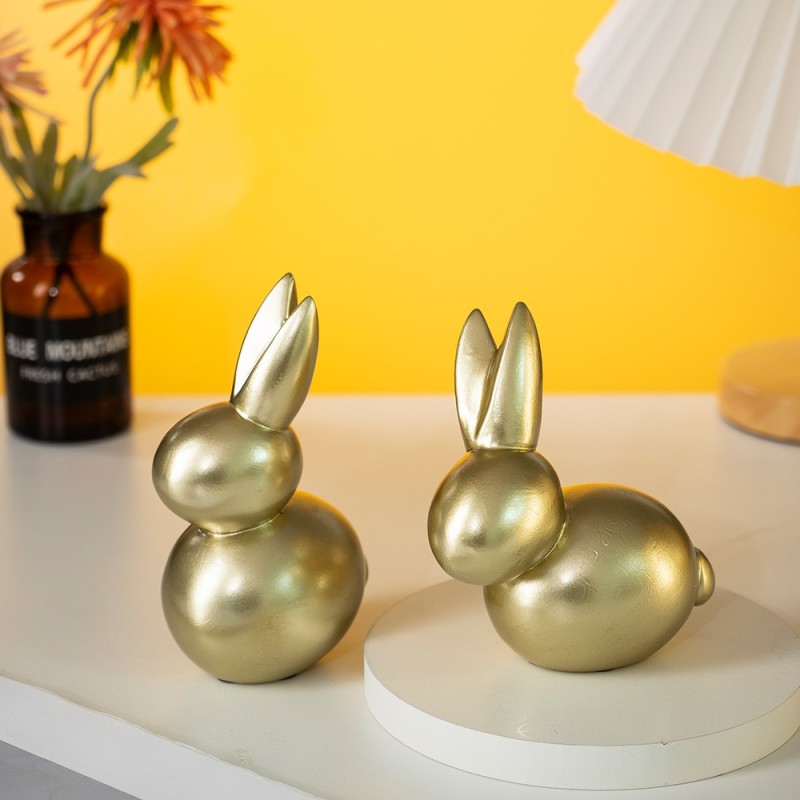 Easter Statue Factory - Golden Rabbit Animal Figurine Gift