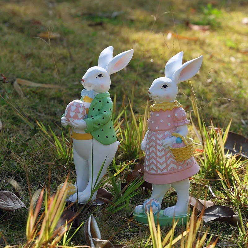 Easter Decoration Manufacturer - Custom Bunny Couple Garden Statue